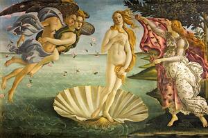 La dios griega Afrodita, llamada Venus en el culto romano, es imaginada por la inteligencia artificial (Imagen: "El nacimiento de Venus", de Sandro Botticelli)