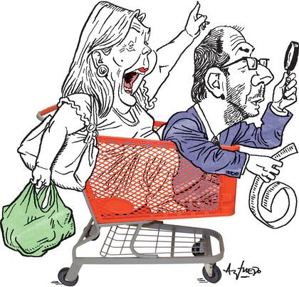 La diputada Elisa Carrió y el secretario de Comercio, Miguel Braun