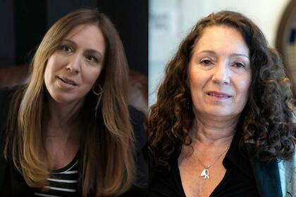 La diputada María Eugenia Vidal y la interventora de la AFI, Cristina Caamaño