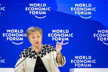 La directora del Fondo Monetario Internacional, Kristalina Georgieva, en Davos.