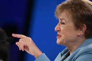 La directora gerente del FMI, Kristalina Georgieva, en la asamblea anual en Washington.