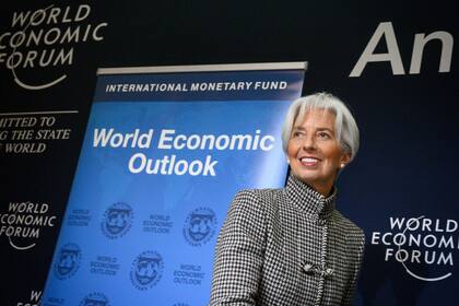 La directora gerente del Fondo Monetario Internacional (FMI), Christine Lagarde, asiste a una conferencia de prensa en Davos, en enero pasado