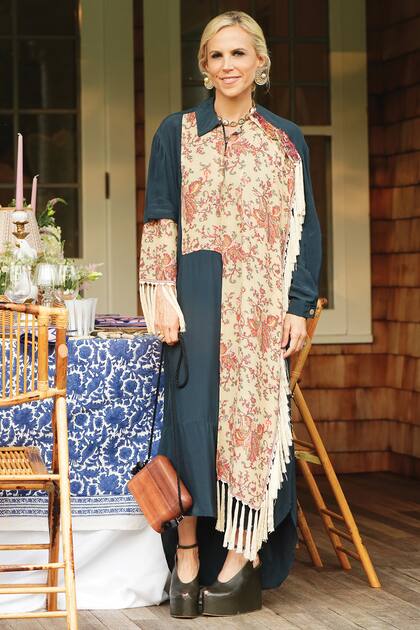 La diseñadora norteamericana, Tory
Burch, con un vestido camisero.