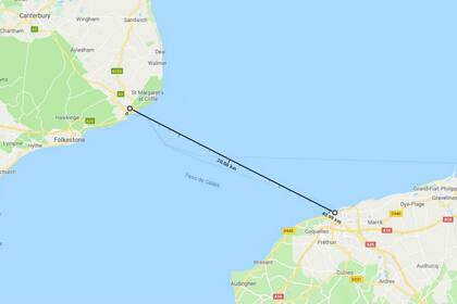 La distancia entre Dover y Calais