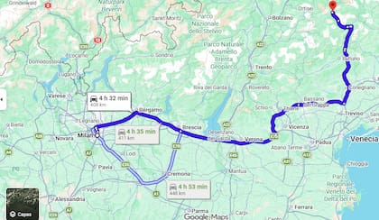 La distancia entre Milán y Cortina d'Ampezzo, las dos ciudades sede de los Juegos Olímpicos de Invierno 2026