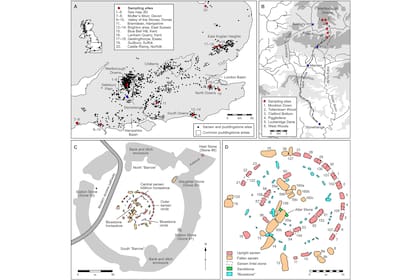 La distribución de las piedras sarsen en la parte sur de Inglaterra