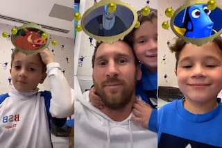 Lio príncipe y Mateo indignado: los Messi jugaron con el filtro de Disney