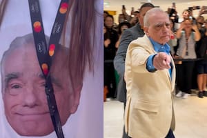 Fue al Festival de Cannes y mostró la sorpresiva reacción de Scorsese al ver una remera con su cara