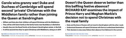 La doble vara de algunos medios británicos con Kate Middleton y Meghan Markle.
