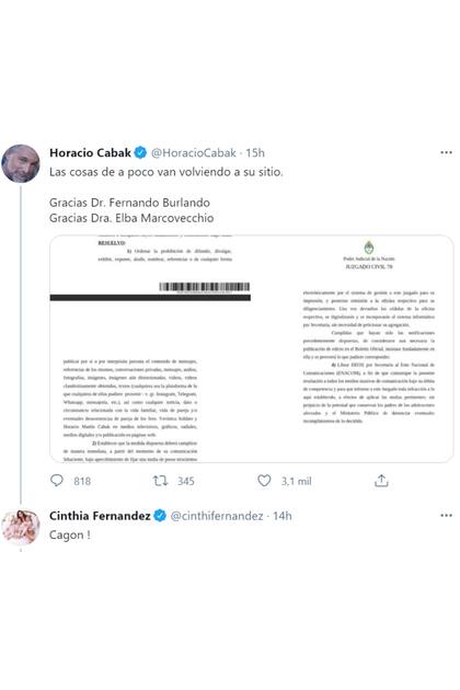 La dura respuesta de Cinthia Fernández
