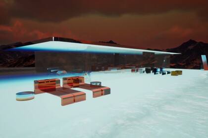 La edificación se encuentra en un terreno árido, muy similar al de Marte