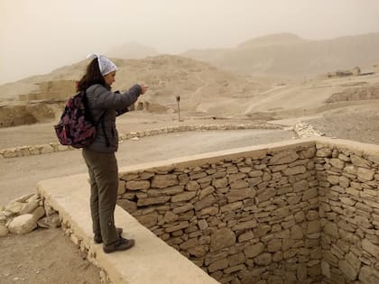 La egiptóloga Belén Castro en el último viaje a Egipto