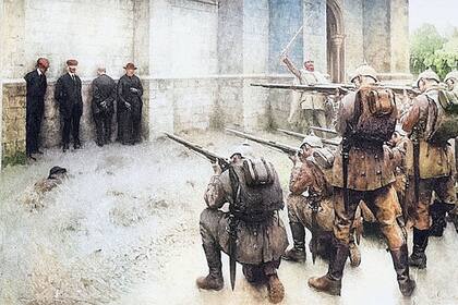 La ejecución de notables en Bélgica en 1914 por Evariste Carpentier