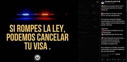 La embajada de EE.UU. en México advierte sobre la cancelación de la visa