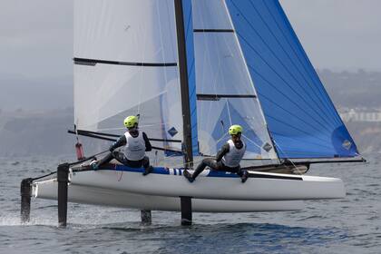 La embarcación del Nacra 17 argentino durante los Juegos Panamericanos Santiago 2023