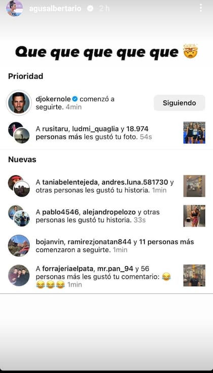 La emoción de Agustina Albertario luego de que Novak Djokovic la comenzara seguir en Instagram