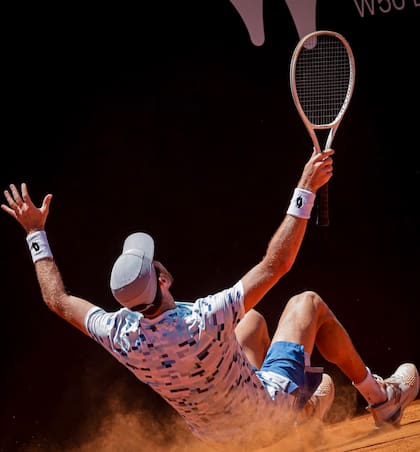 La emoción de Franco Agamenone al ganar el Challenger del Tenis Club Argentino, en enero pasado