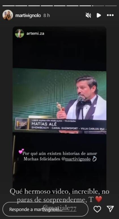 La emoción de Martina Vignolo al ver la propuesta