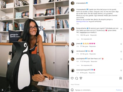 La emoción de Oriana Sabatini al anunciar la publicación de su primer libro (Foto: Instagram @orianasabatini)
