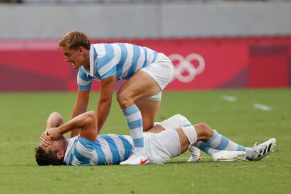La emoción de Santiago Álvarez, al finalizar el partido