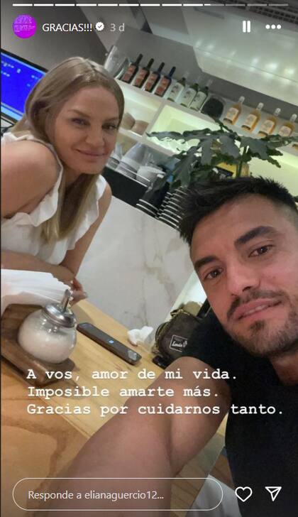 La emotiva dedicatoria de la actriz al arquero (Captura: elianaguercio12)