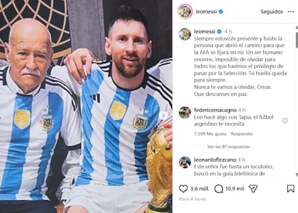 La emotiva despedida de Messi a Omar Souto