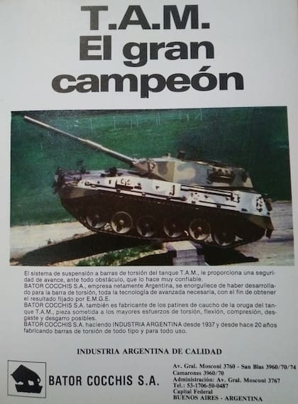 La empresa Bator Cocchis S.A., responsable de las barras de torsión y de los patines de caucho de la oruga