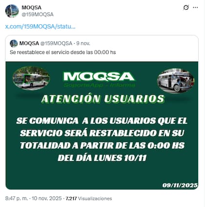 La empresa MOQSA había anticipado que el paro de colectivos se levantaba a la medianoche, pero siguen si haber colectivos en la zona sur del conurbano