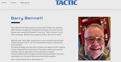 La empresa Tactic muestra que Barry Bennett forma parte de su equipo