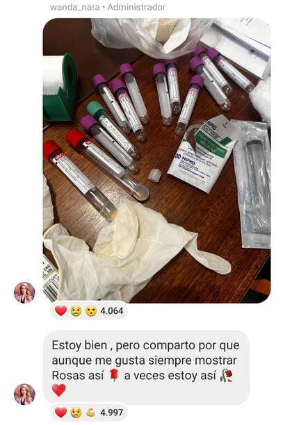 La empresaria compartió la medicación que recibió con sus seguidores