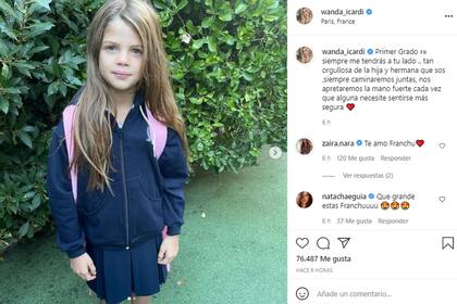 La empresaria se emocionó por el crecimiento de su hija Francesca, de 6, años, que empezó primer grado