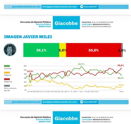 La encuesta de Giacobbe & Asociados que circula en el Gobierno