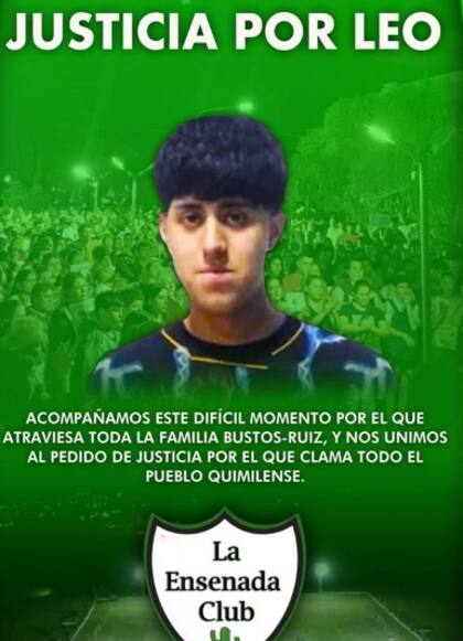 La Ensenada Club, donde Leonel jugaba al fútbol, manifestó su estado de luto