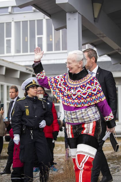 La entonces reina de Dinamarca Margrethe II en una visita a Groenlandia en 2022