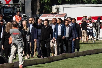 La entrada del presidente Javier Milei, cerca de las 16.30.