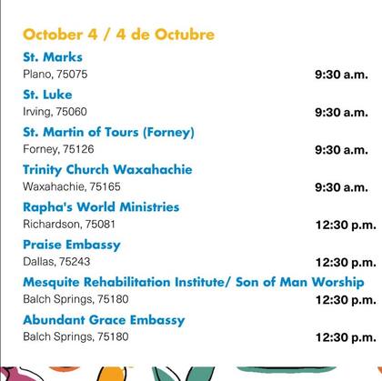 La entrega móvil se realizará del 1 de octubre al 4 de octubre (Captura de Pantalla Facebook/@Catholic Charities Dallas)