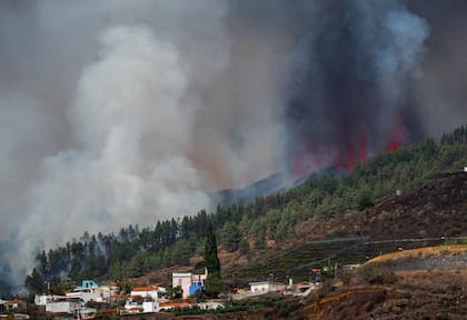 La erupción se produjo a las 11.15 (hora argentina)