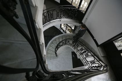 La escalera en espiral hacia la cúpula