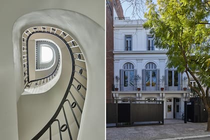 La escalera original se hizo llegar hasta el último piso, donde se armó una terraza. Su nueva claraboya ilumina todo su recorrido.