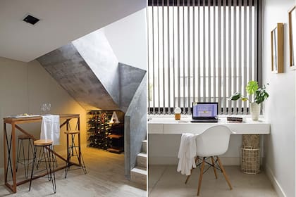 La escalera y el patio inglés llevan luz natural y ventilación a todo el subsuelo.