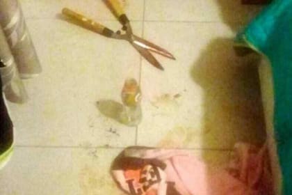 Así quedó el piso del dormitorio de Barattini después del hecho.