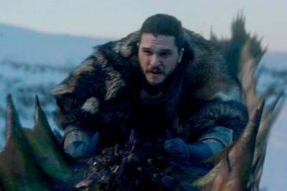 La escena en la que Jon logra montar por primera vez uno de los dragones