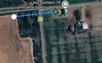 La escuela rural se encuentra a unos 160 metros de la cantera, según denunció Alasia