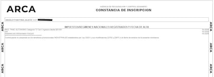 La esposa de Adorni se dio de alta en una categoría de trabajadores autónomos en octubre de 2025