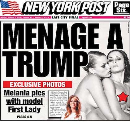 La esposa de Donald Trump, Melania, posó desnuda