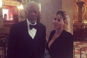Cómo fue el inesperado encuentro entre Wanda Nara y Morgan Freeman