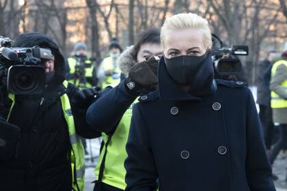 La esposa de Navalny, Yulia, llegando a la Corte