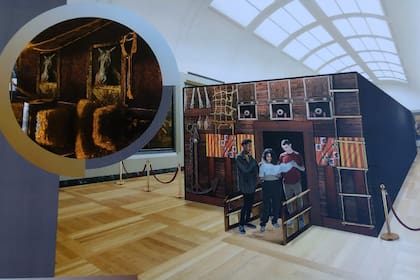 La estación 1 de la muestra: el galeón, para mostrarle al público cómo fue la llegada de los caballos a América