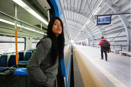 La estación Belgrano C en el primer viaje de pasajeros del tren Mitre