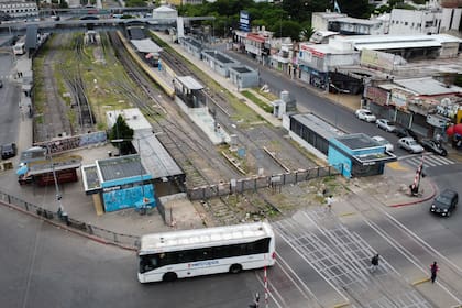 La estación de Moreno vacía, esta mañana